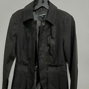 Cynthia Rowley Tuxedo Black Jacket/Coat with ruffle detail. Size Small